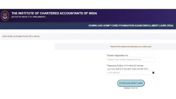 ICAI CA June 2024 foundation admit card download link