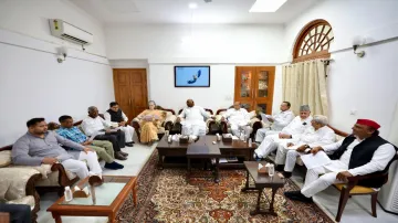 I.N.D.I.A bloc leaders meeting at Mallikarjun Kharge's residence