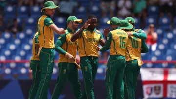 South African player during the ENG vs SA T20 World Cup match in Gros Islet on June 21, 2024