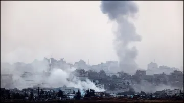 Smoke rises as the Israel-Hamas war continues