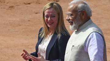 Italian Prime Minister Giorgia Meloni with pm Narendra Modi.