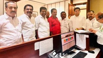 Congress MP K Suresh (Third from left) files nomination