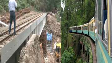 Cracks developed on the railway bridge on the Kalka-Shimla heritage route