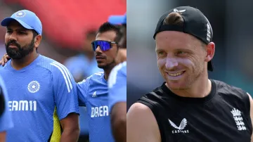 Rohit Sharma, Yuzvendra Chahal and Jos Buttler.