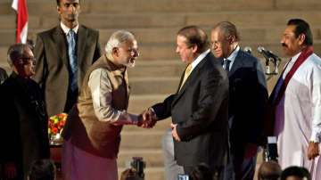 Narendra Modi with Pakistan PM Nawaz Sharif 