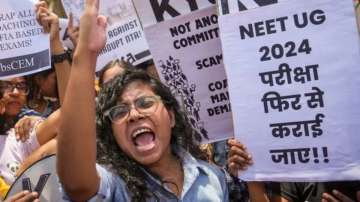 Students protesting against NEET exam