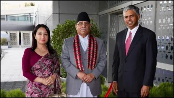 Nepal PM Pushpa Kamal Dahal welcomed at New Delhi ahead of Narendra Modi's swearing-in ceremony.