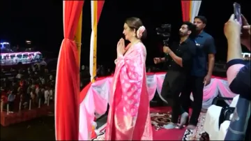 Nita Ambani at the Kashi Vishwanath Temple in Varanasi.