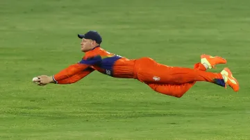 Netherlands player Sybrand Engelbrecht during the team's clash against Sri Lanka.