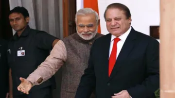 Prime Minister Narendra Modi with Pakistan PM Nawaz Sharif