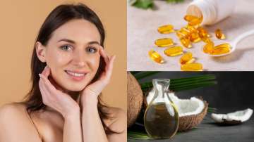 vitamin E capsules mixed with coconut oil for dry skin