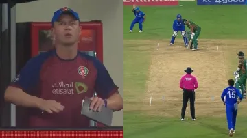 Afghanistan all-rounder Gulbadin Naib suffered a sudden cramp while standing in the slips immediately after head coach Jonathan Trott asked his players to slow the game down