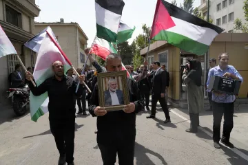 Iranian protests in Tehran against the Israel attack which killed top Hamas leader.