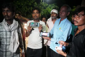 Relatives of victims of the Hathras stampede at Sikandra Rao community health centre in Hathras