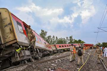 Damaged coaches of Dibrugarh Express