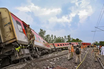 Damaged coaches of Dibrugarh Express