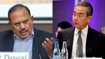 NSA Ajit Doval (L) and Chinese FM Wang Yi (R)