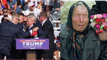 Baba Vanga (R) and the moment when Trump was shot during an election rally.