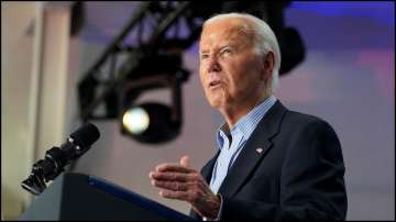 US President Joe Biden speaks during a campaign event at Wisconsin.