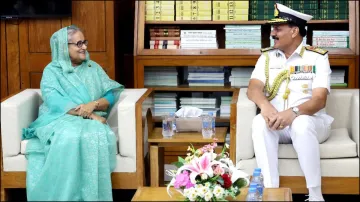 Sheikh Hasina with Indian Navy chief