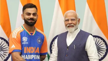 Indian cricket players with Narendra Modi