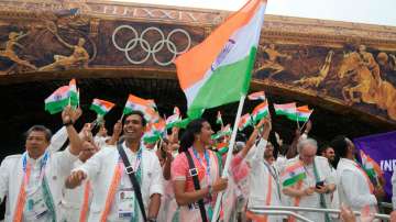 Indian contingent at Paris Olympics 2024 opening ceremony