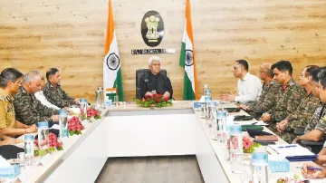 J-K LG Manoj Sinha and Army Chief hold high-level meeting in Jammu