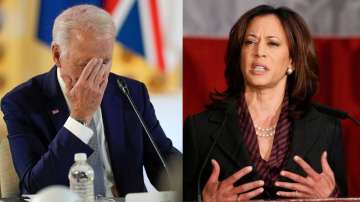 US President Joe Biden (L) and VP Kamala Harris