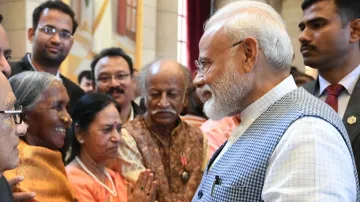 Kamala Pujari with PM Modi