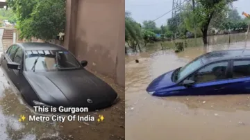 Gurgaon man shares video of cars submerged in water