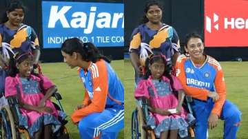 Smriti Mandhana with a special fan.