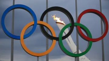 The five Olympic rings.