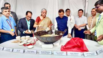 Halwa ceremony FM Nirmala Sitharaman