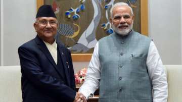 Nepal PM KP Sharma Oli and Indian PM Narendra Modi in New Delhi in 2018.