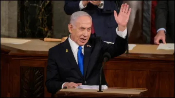 Israeli Prime Minister Benjamin Netanyahu addresses a joint meeting of Congress.