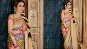 Nita Ambani stuns in unique Rangkat Banarasi saree