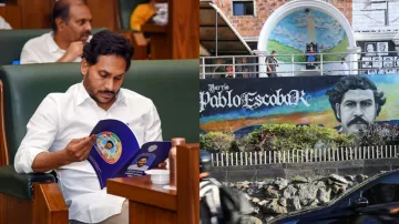 Mexican drug smuggler Pablo Escobar (R) and former Andhra Pradesh CM Jagan Mohan Reddy