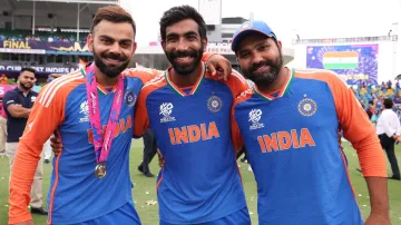 Virat Kohli, Jasprit Bumrah and Rohit Sharma.