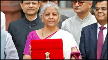 Finance Minister Nirmala Sitharaman with the Union Budget.