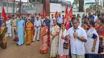 CPI(M) leaders stage protest in Agartala