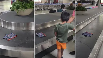 boxers on conveyor belt delhi airport