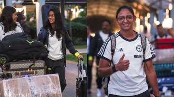 Shreyanka Patil and Jemimah Rodrigues (left) and Harmanpreet Kaur (right).