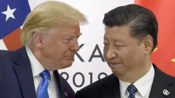 Former US President Donald Trump with China's President Xi Jinping while interacting during G20 Summ