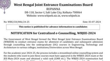 WBJEE counselling 2024 notification out