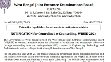 WBJEE counselling 2024 notification out