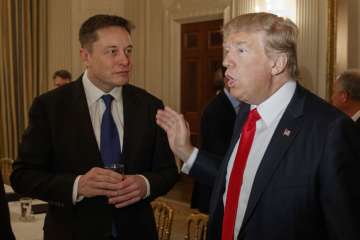 Elon Musk with former US President Donald Trump