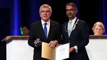 Abhinav Bindra received the prestigious 'Olympic Order' at the IOC Session in Paris