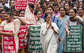 West Bengal Chief Minister Mamata Banerjee led a march on August 16
