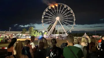 A fire broke out on a Ferris wheel at the Highfield Festival in the German state of Saxony