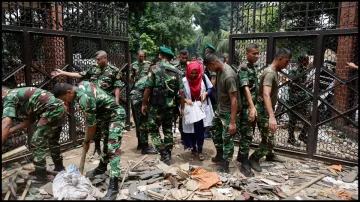 Bangladesh Army assessing the aftermath of violent protests.